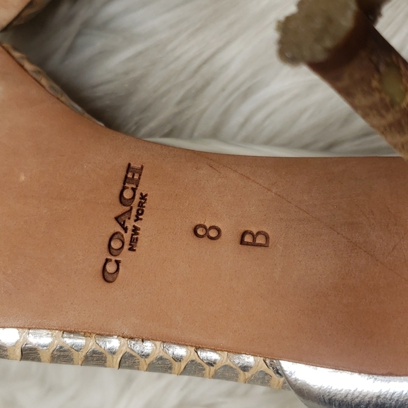 COACH Camille Two-Piece Pump Shoes D'Orsay metallic embossed 8B - Picture 11 of 12